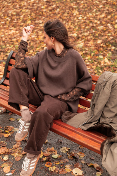 RAFAÈLA Chocolat - Pull Laine