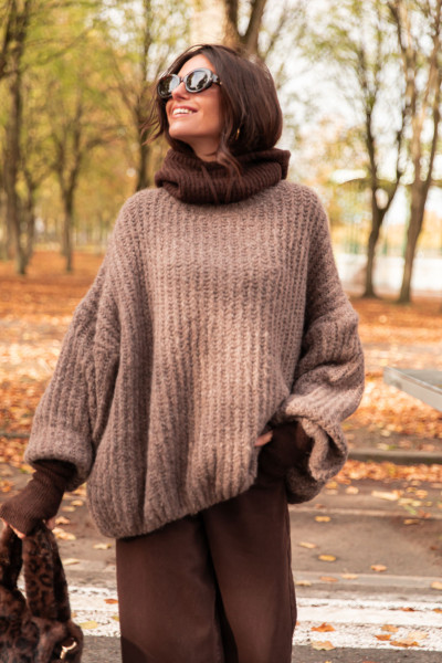 ALEX Taupe - Pull Oversize