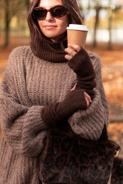 CRISTAL Chocolat - Mitaines