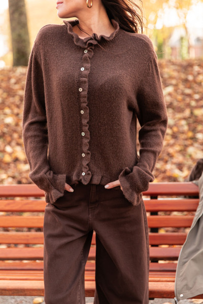 MAXENCE Chocolat - Gilet Alpaga