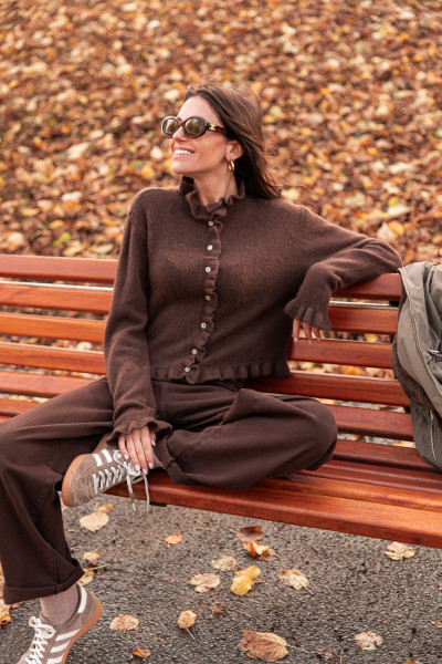 MAXENCE Chocolat - Gilet Alpaga