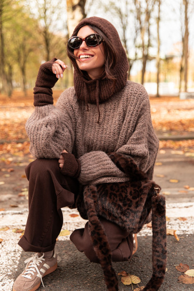 MOKA Chocolat - Cagoule Laine