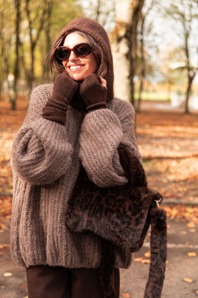 MOKA Chocolat - Cagoule Laine