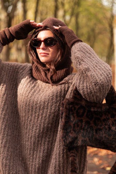 MOKA Chocolat - Cagoule Laine