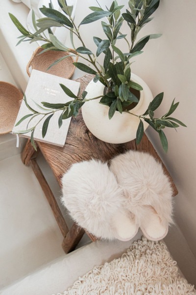 SULLY Taupe - Chaussons Fluffy