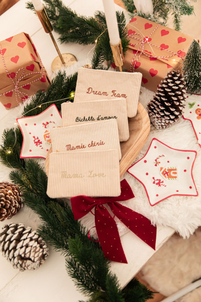 DINA Beige - Pochette Velours