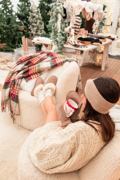 DOUX Taupe - Chaussons Fourrés