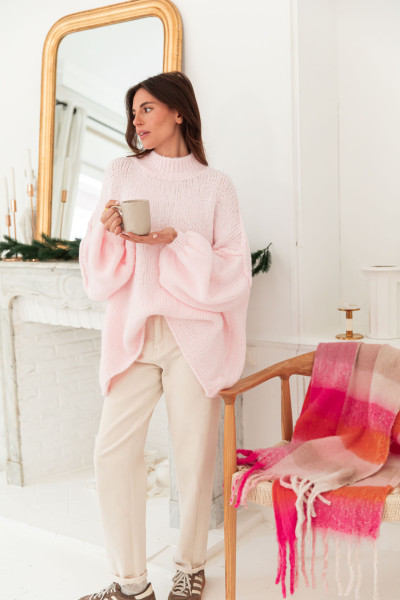 ABBIE Rose Poudré - Pull Oversize