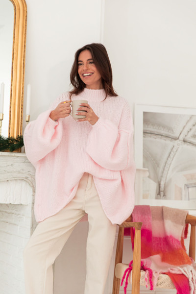 ABBIE Rose Poudré - Pull Oversize