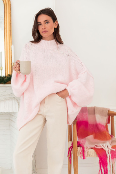 ABBIE Rose Poudré - Pull Oversize