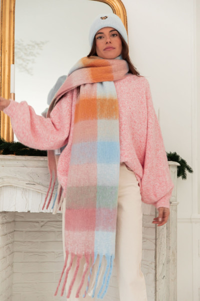 CLÉOPHÉE Pastel - Écharpe Franges