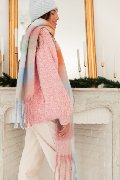 CLÉOPHÉE Pastel - Écharpe Franges