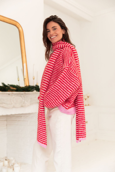 ROSALIA Rouge - Pull Rayé