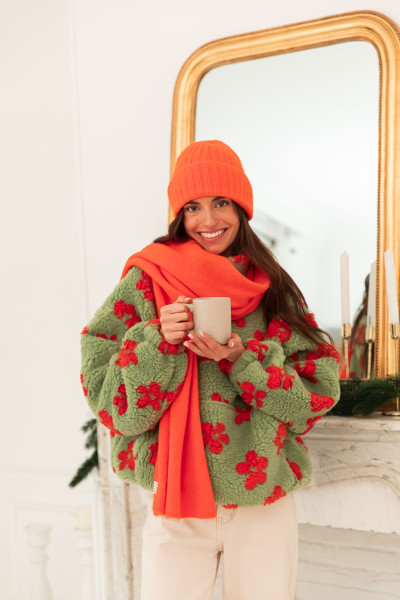 GIOVANN Orange - Set Bonnet/Écharpe