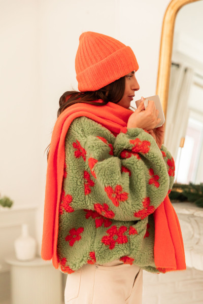 GIOVANN Orange - Set Bonnet/Écharpe
