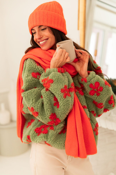 GIOVANN Orange - Set Bonnet/Écharpe