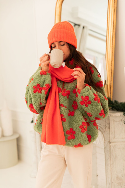 GIOVANN Orange - Set Bonnet/Écharpe