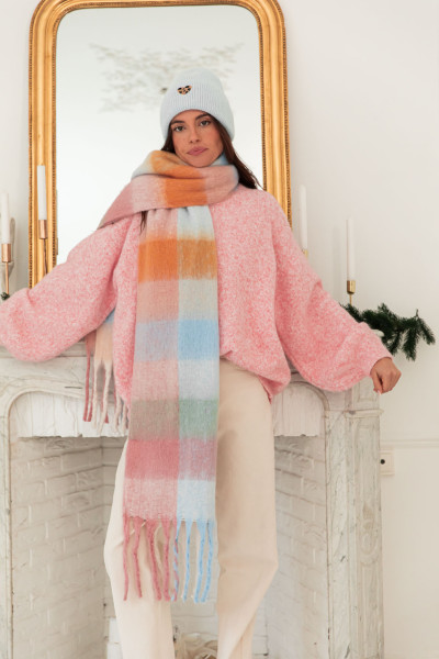 CLÉOPHÉE Pastel - Écharpe Franges
