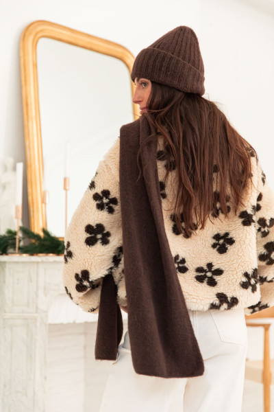 GIOVANN Chocolat - Set Bonnet/Écharpe