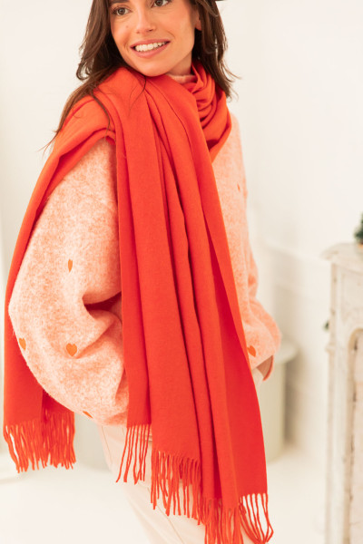 GINA Orange - Écharpe Cachemire