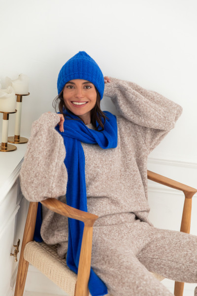 GIOVANN Bleu Roi - Set Bonnet/Écharpe