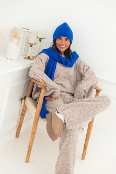 GIOVANN Bleu Roi - Set Bonnet/Écharpe