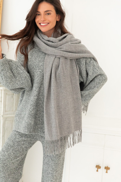 GINA Gris - Écharpe Cachemire