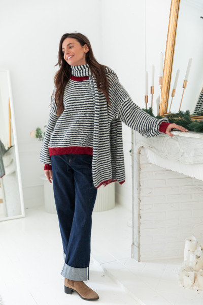 ROSALIA Bleu - Pull Rayé