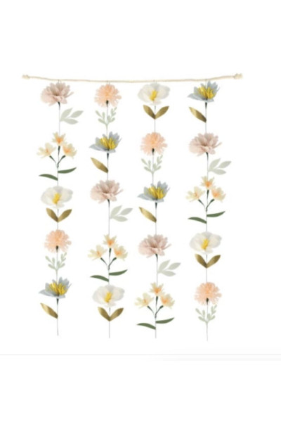Mural de fleurs en papier (couleurs douces)