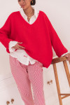 FALONE Rouge - Pull Mohair
