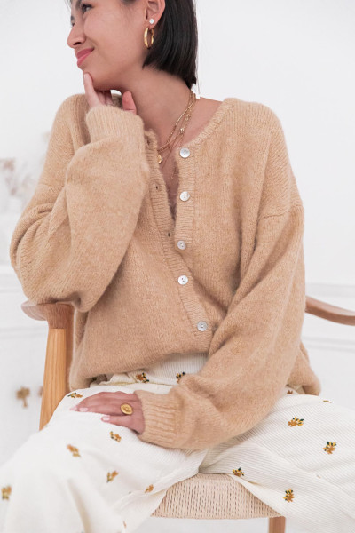 ALI Camel - Gilet Laine