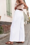 ASIANNA Blanc - Pantalon Gaze De Coton