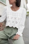 TANIA Blanche - Blouse Crochet
